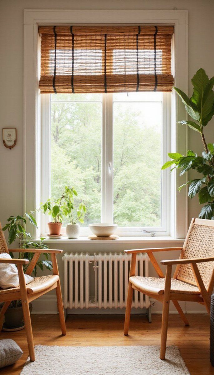 Bamboo blinds for a touch of natural charm