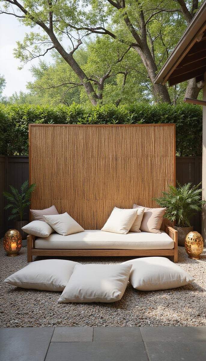 Bamboo privacy screen for zen escape