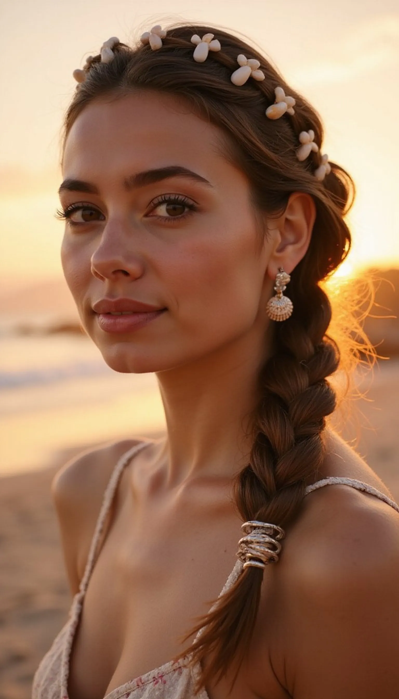 Beach Halo Braid Laced With Tiny Shells