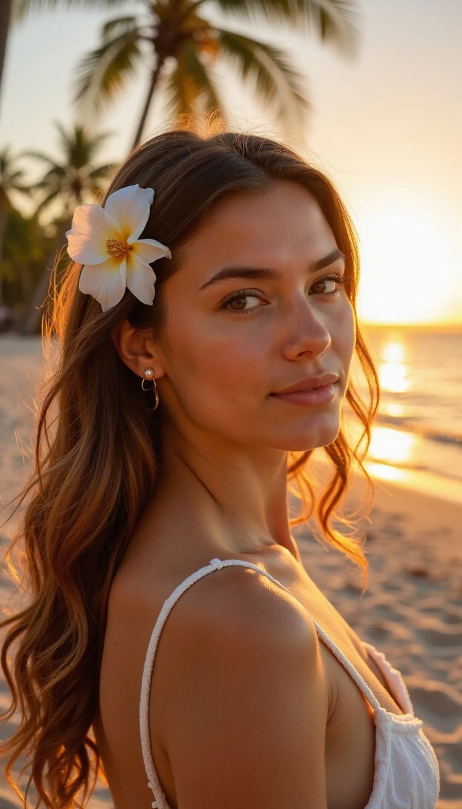 Tropical Flower Clip For Sunset Evenings