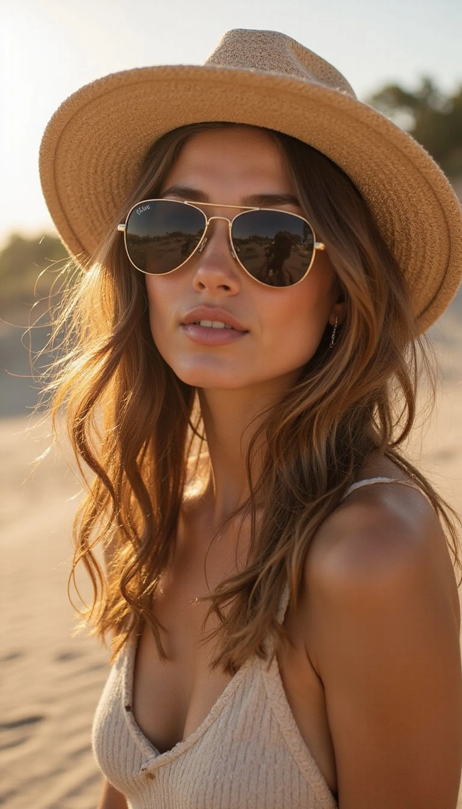 Wind-Blown Layers Paired With Straw Fedora