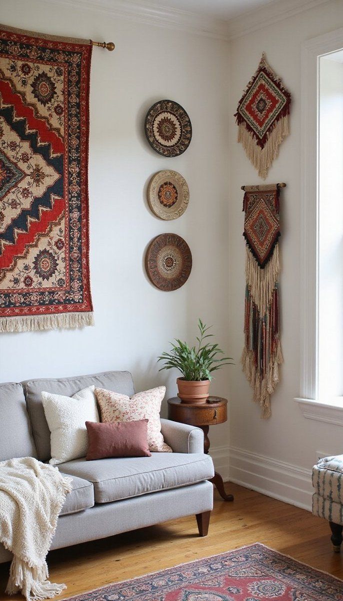 Bohemian-themed wall hangings and tapestries