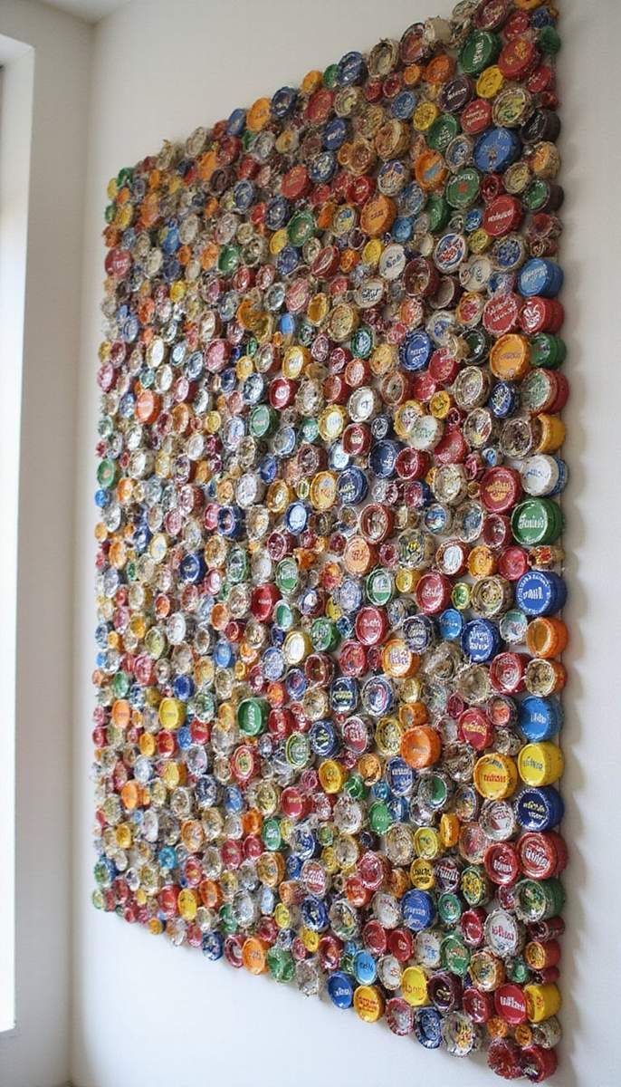Bottle Cap Wall Art: Vibrant & Eco-Friendly