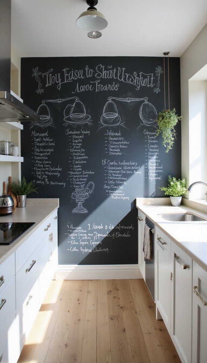 Chalkboard paint wall in your kitchen