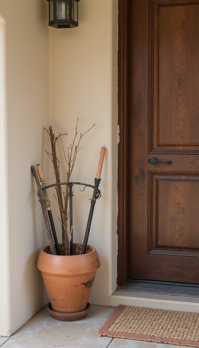 Clay Pot Umbrella Stand for Rustic Charm