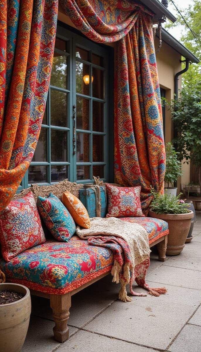 Colorful outdoor textiles that transform