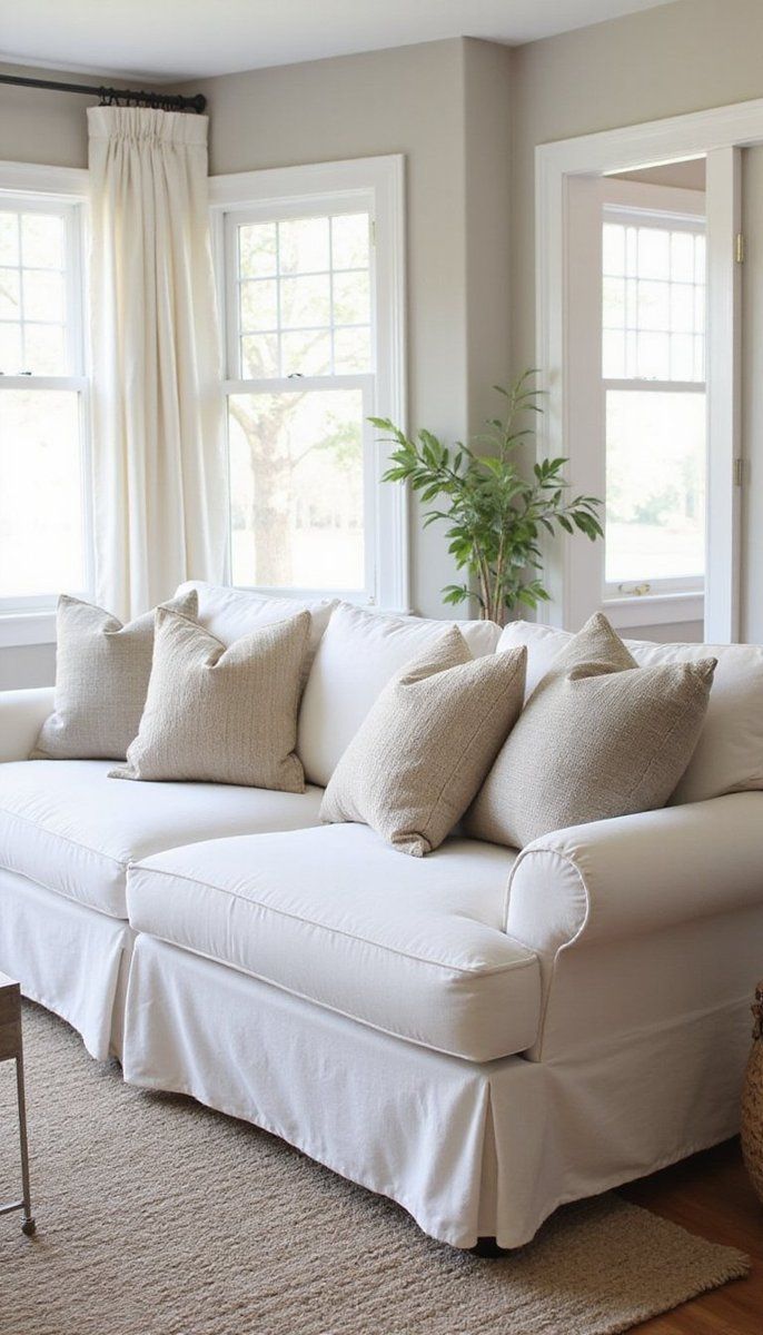 Comfortable Farmhouse Slipcovered Sofas
