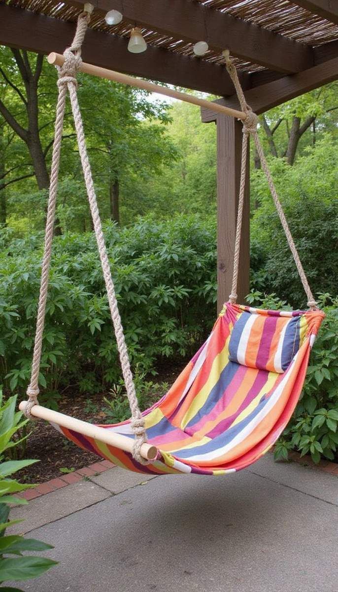 Comfortable hammocks and cozy swings
