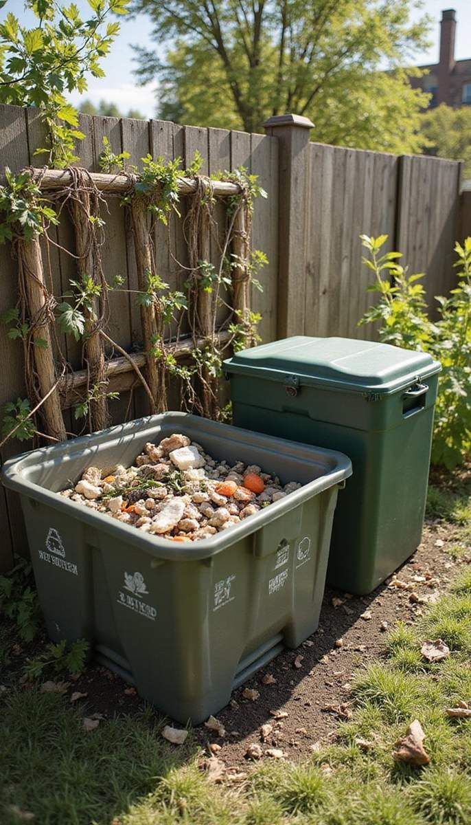 Composting station for sustainable gardening