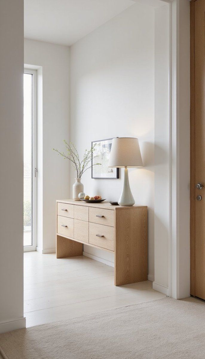 Console table with soft lines and curves