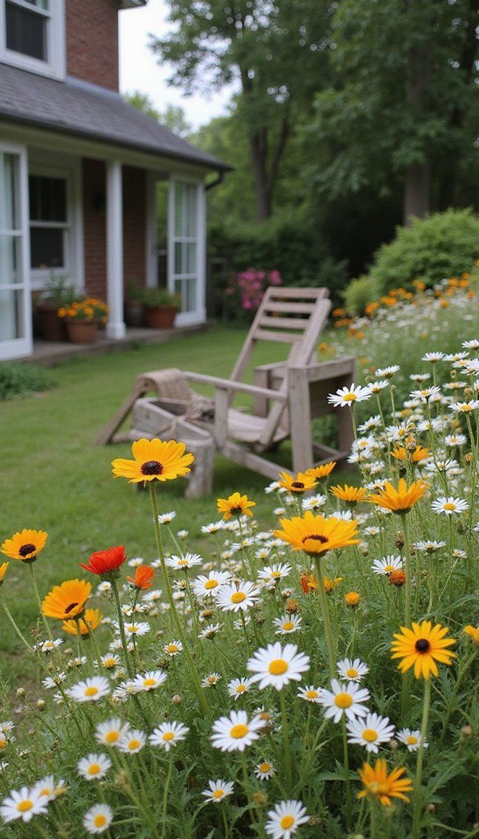 Cottage garden charm with wildflowers