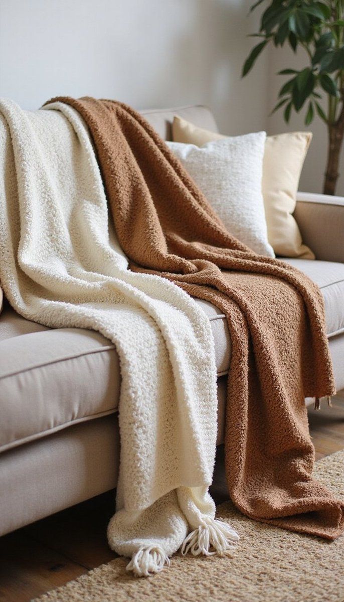 Cozy textured throw blankets