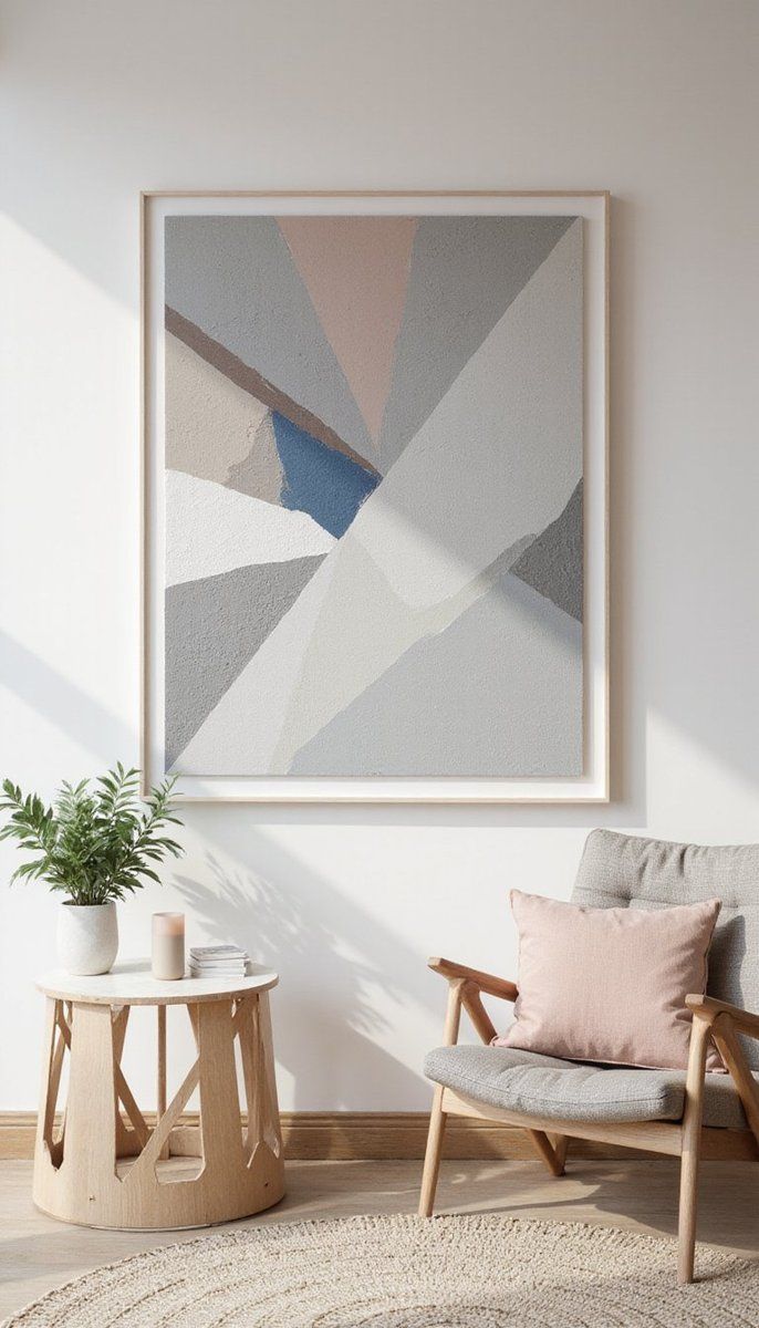 Craft spaces with geometric wall art
