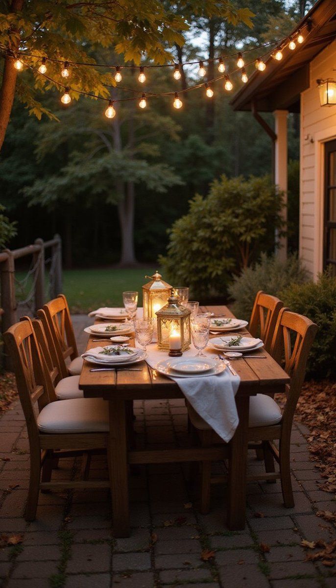 Create a cozy outdoor dining nook