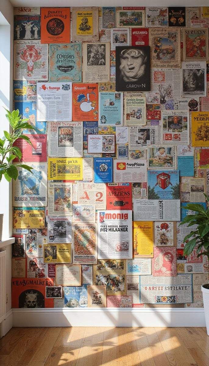 Create a Recycled Magazine Wall Mural