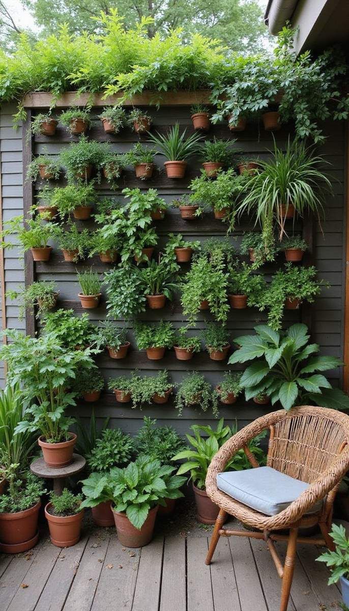 Create a vertical garden for lush greenery