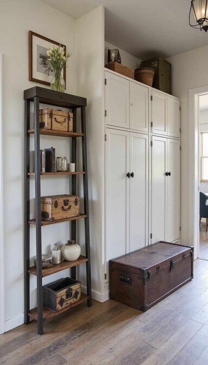 Creative storage solutions with eclectic flair