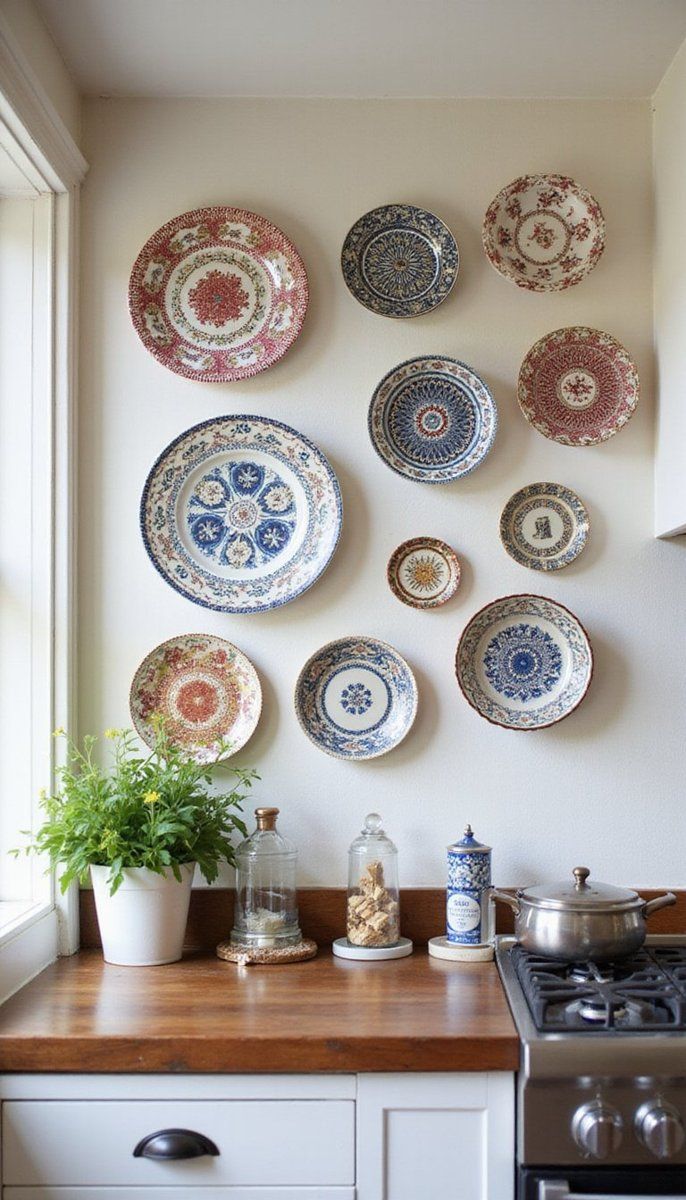 Display vintage plates for a timeless look
