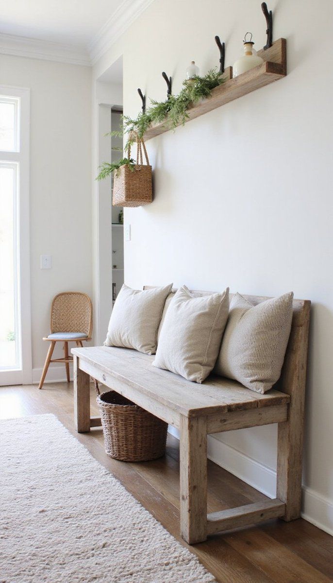Distressed Wooden Benches