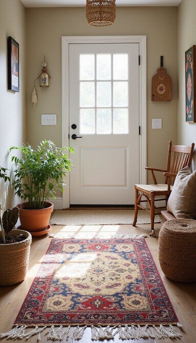 Diverse textures with an eclectic rug ensemble