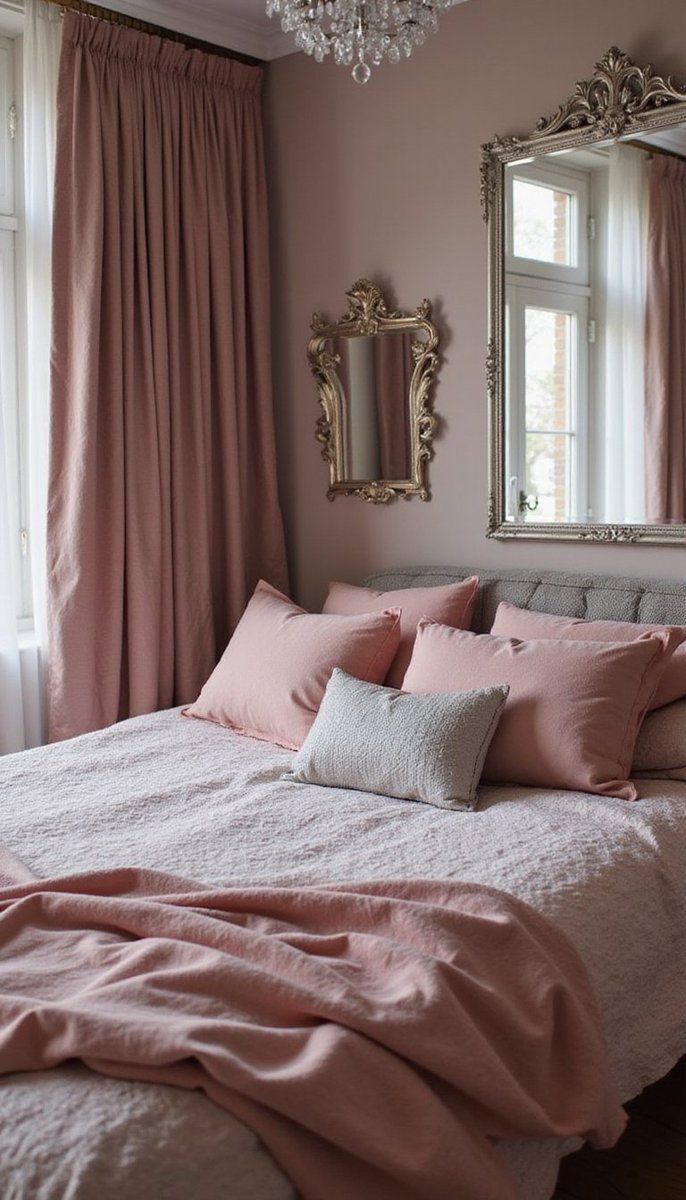 Dusky rose and silver subtlety