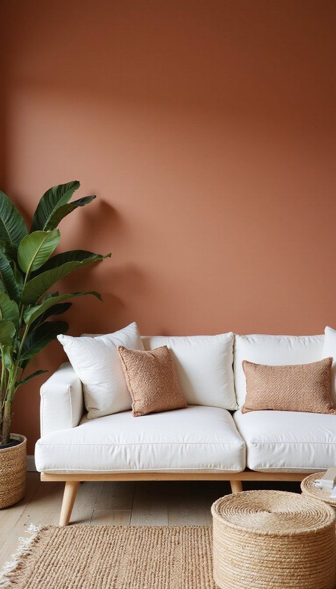 Earthy terracotta and soft whites