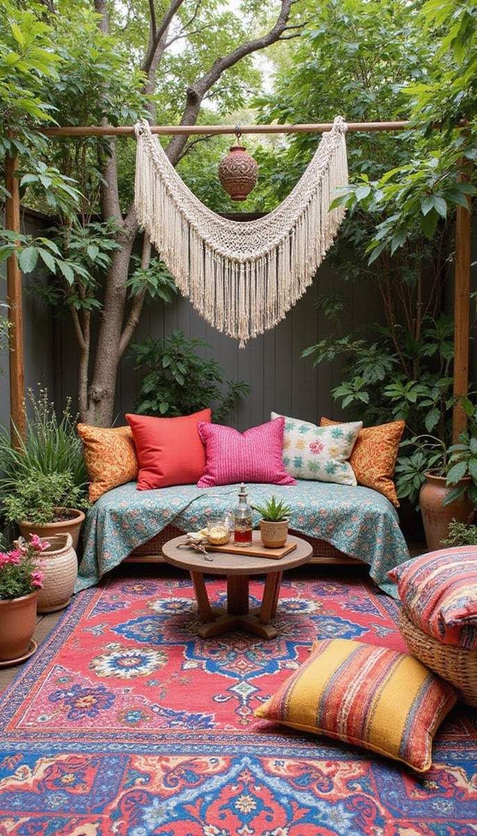 Eclectic boho patio vibes