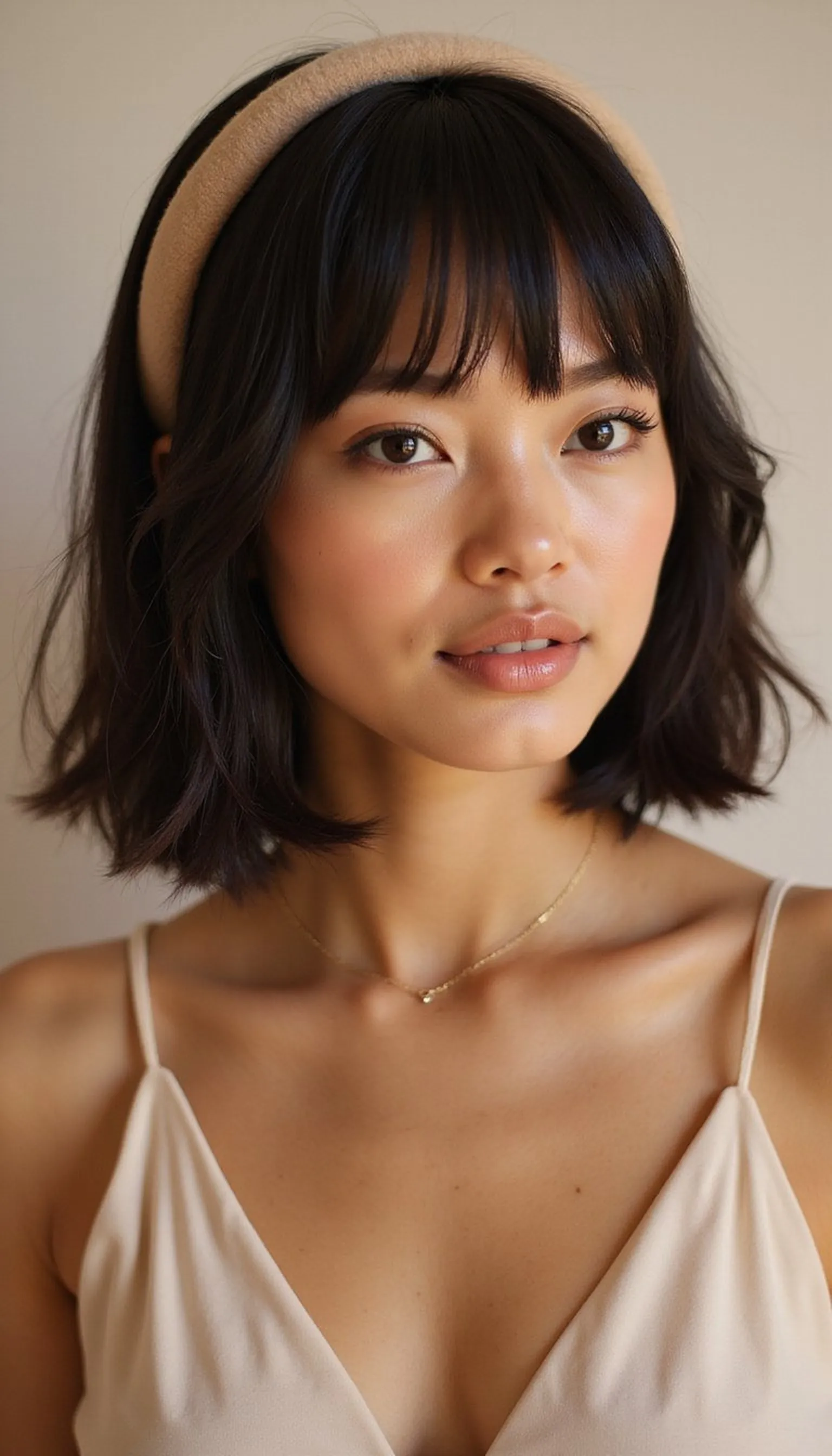 Blunt Shoulder-Length Lob With Super Glossy Finish