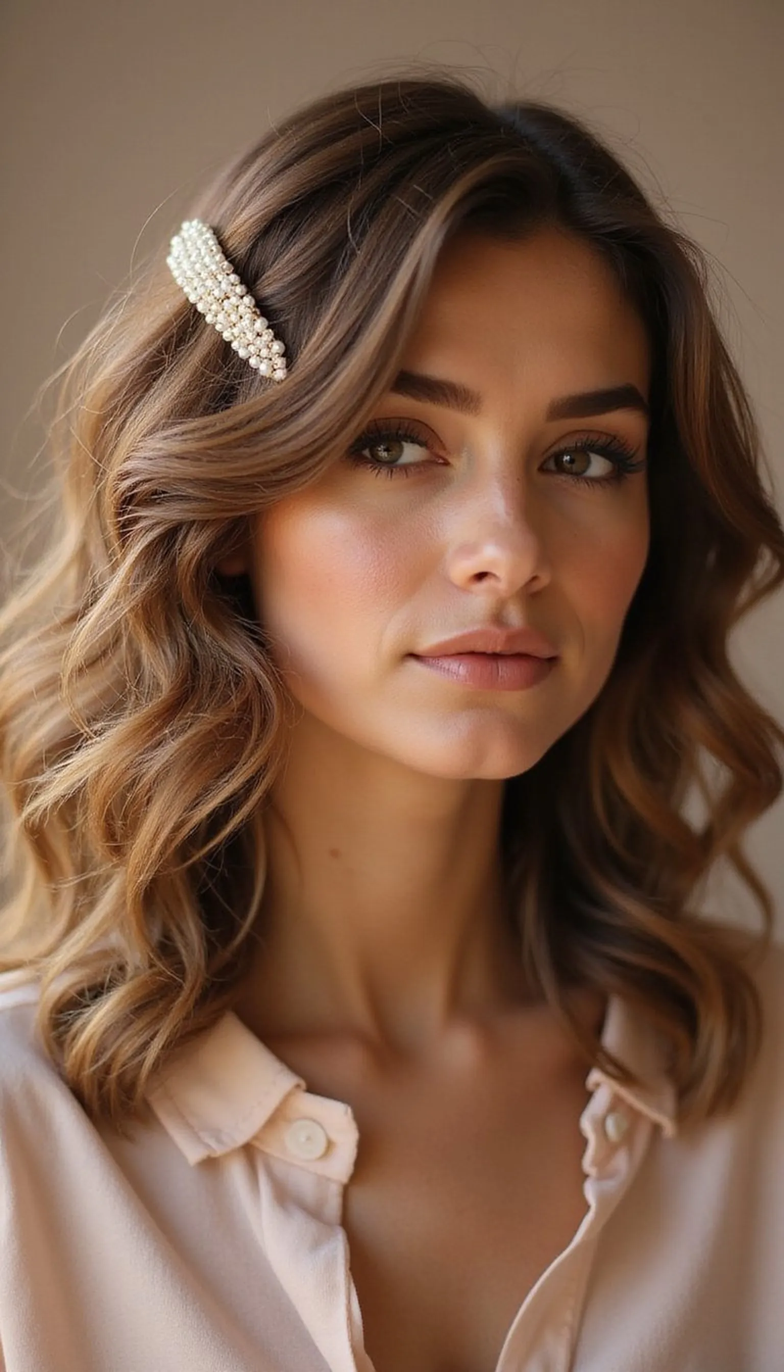 Soft Curls With Deep Side Part For Glam Looks
