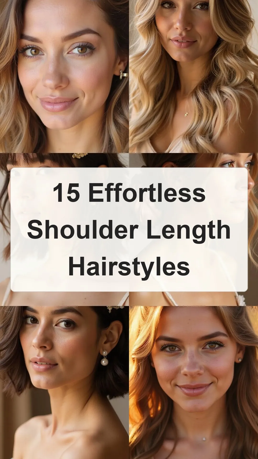 15 Effortless Shoulder Length Hairstyles collage 2
