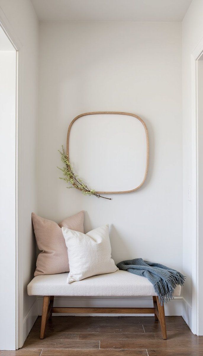 Entryway bench with soft upholstery