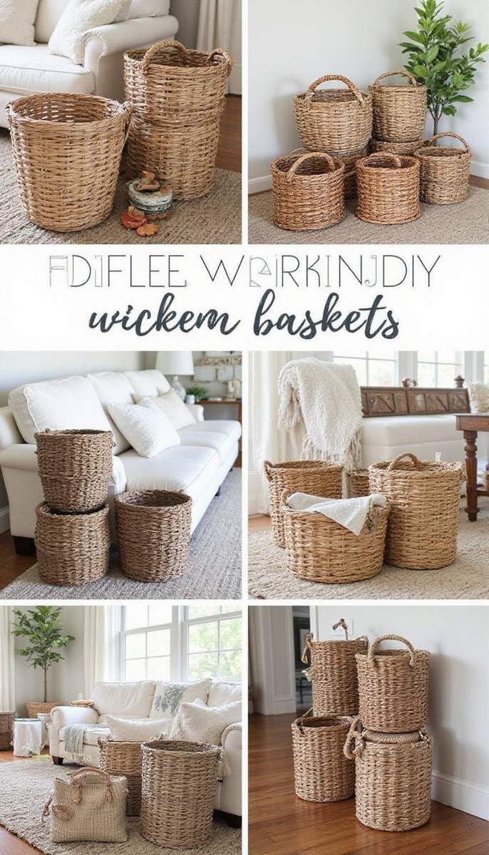 Farmhouse charm with wicker baskets