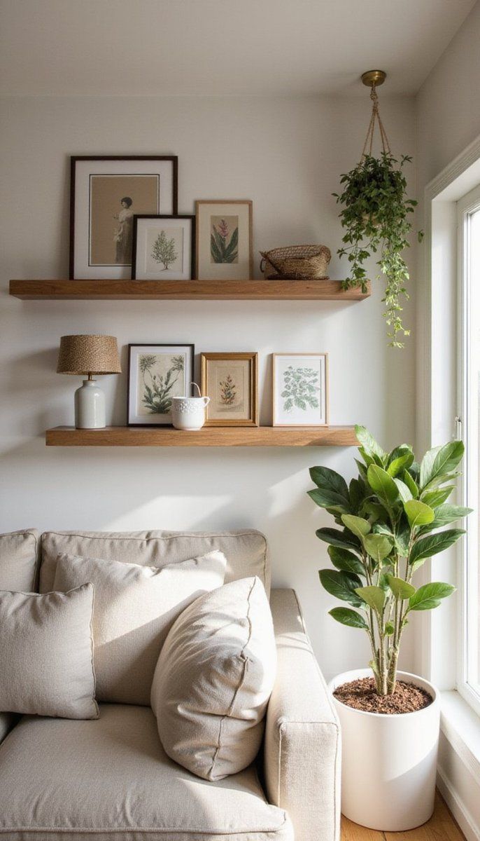 Farmhouse inspired open shelving