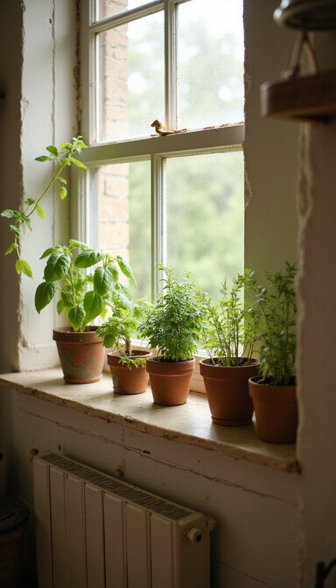 Farmhouse kitchen herb garden