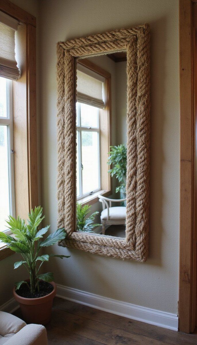 Farmhouse Rope Mirrors for Rustic Charm