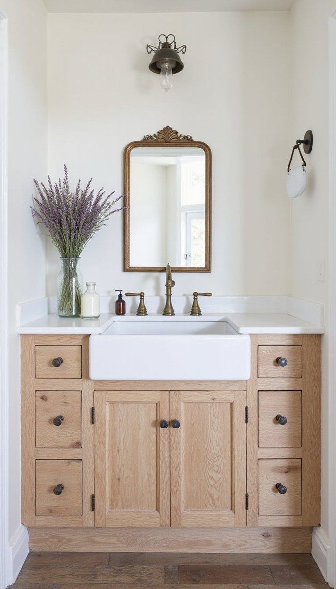 Farmhouse sink magic in the entryway