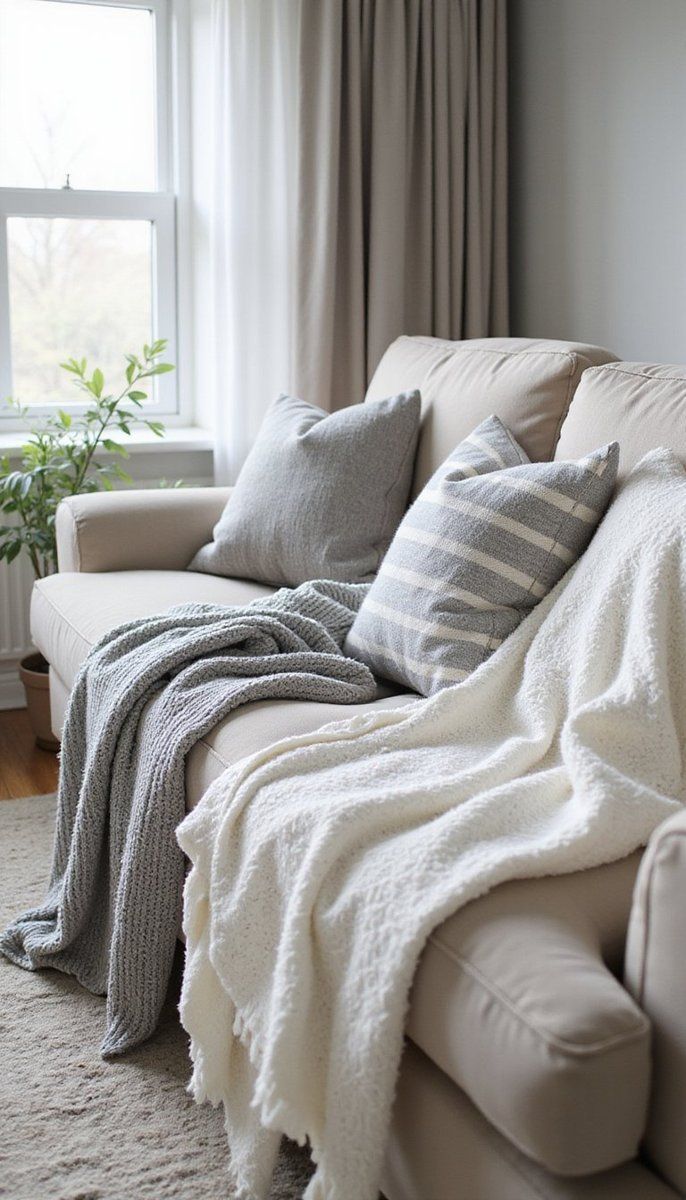 Farmhouse Striped Throw Blankets