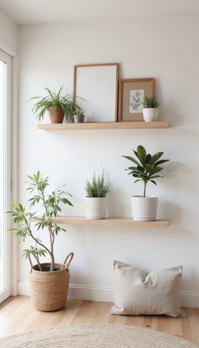 Floating shelves for an airy display