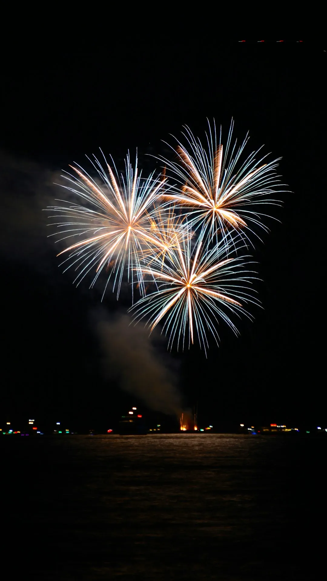 Fireworks at Chicago Navy Pier over Lake Michigan