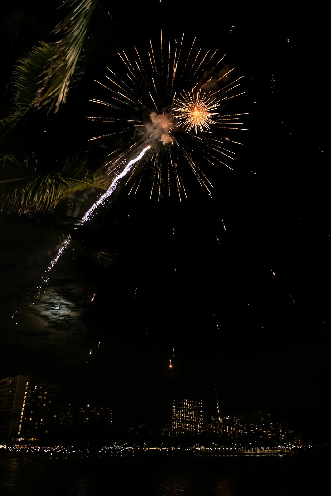 Honolulu fireworks spectacle at Ala Moana Beach Park
