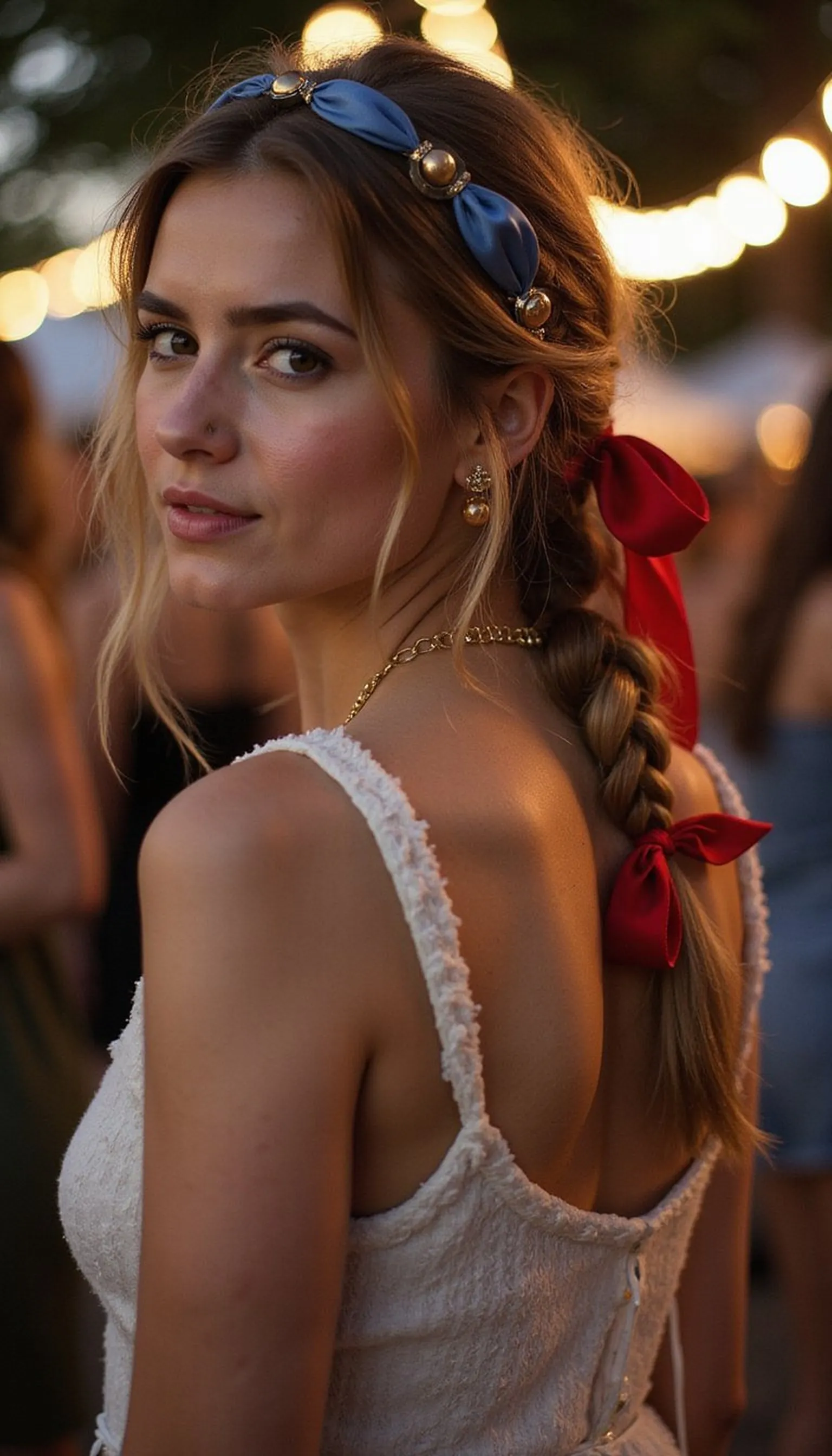 Boho Crown Braid With Ribbon Garland