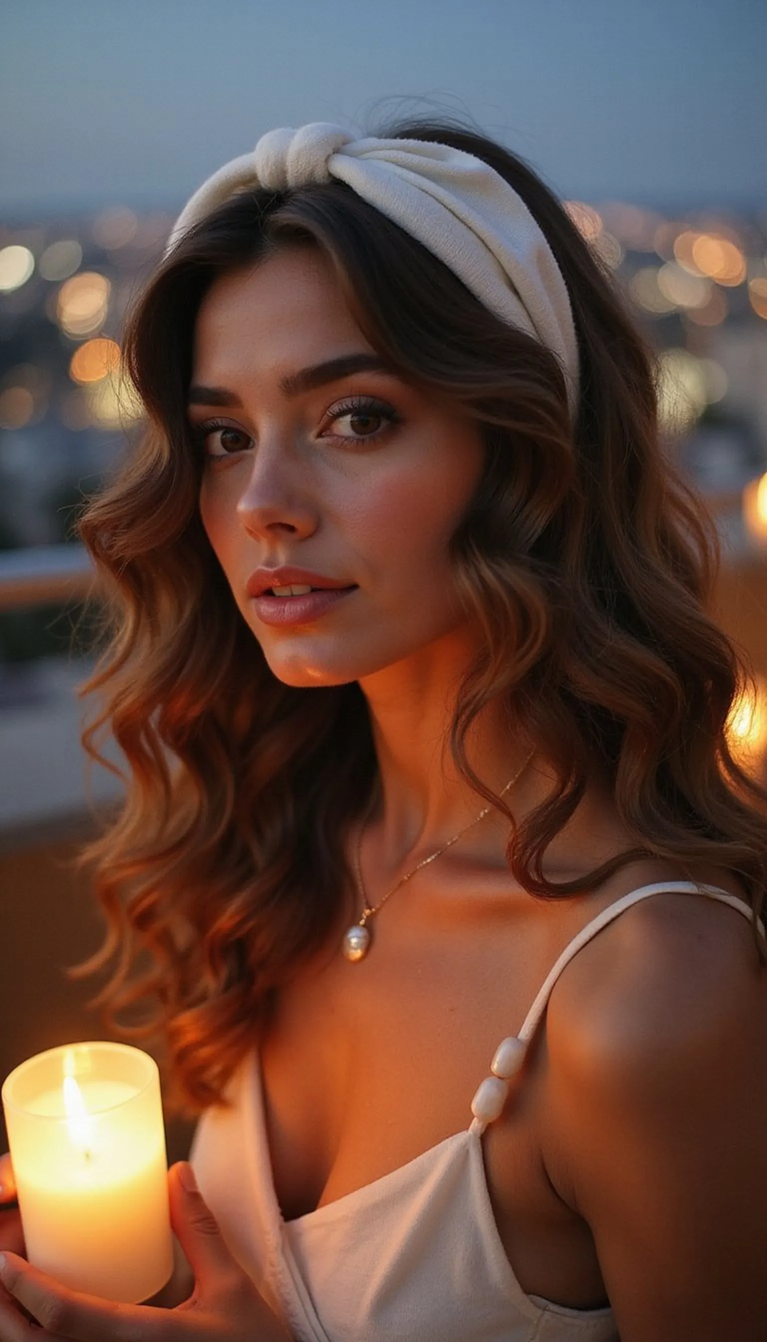 Soft Vintage Curls With Wide White Headband