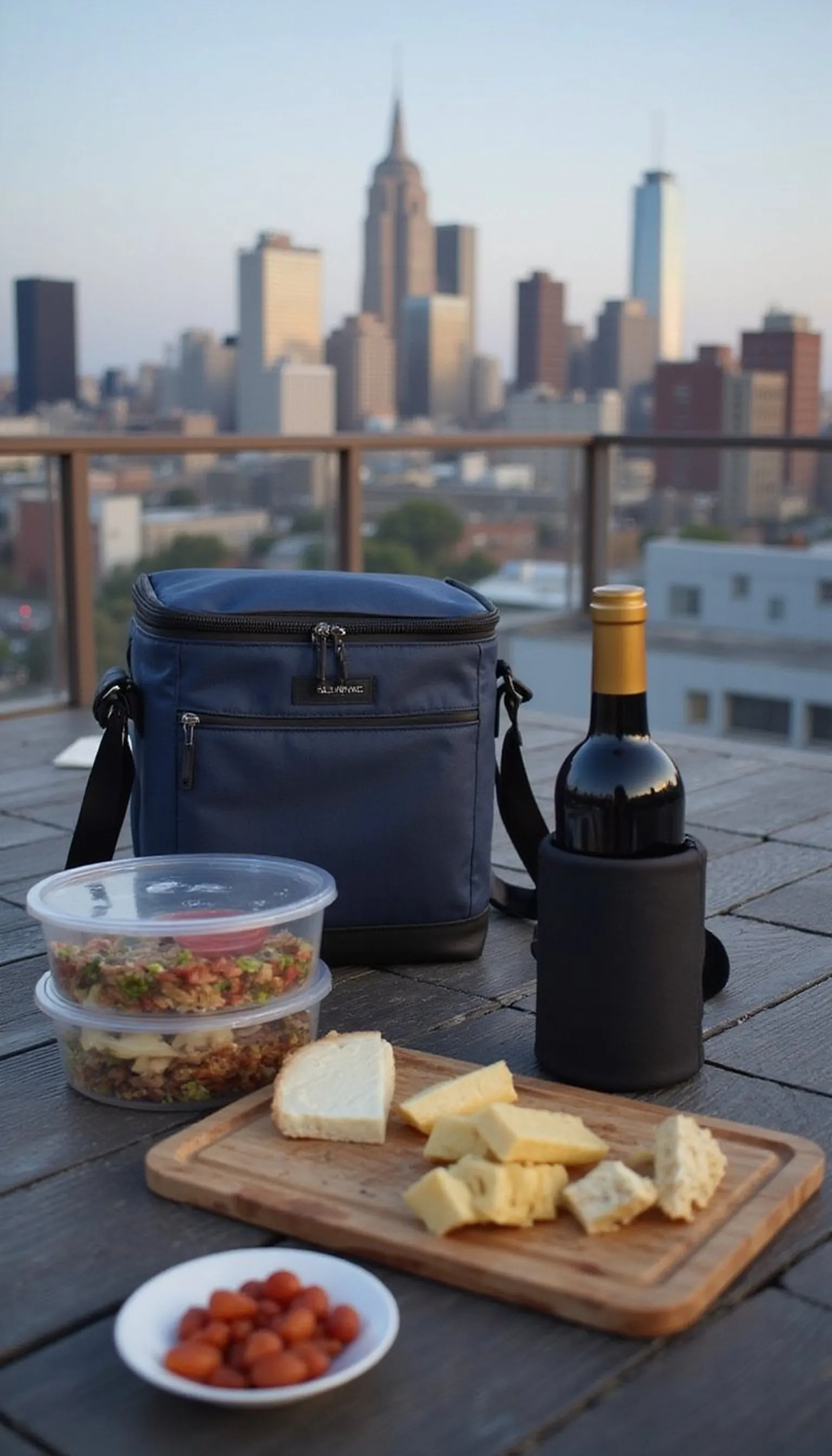 Charcuterie cooler for rooftop evenings
