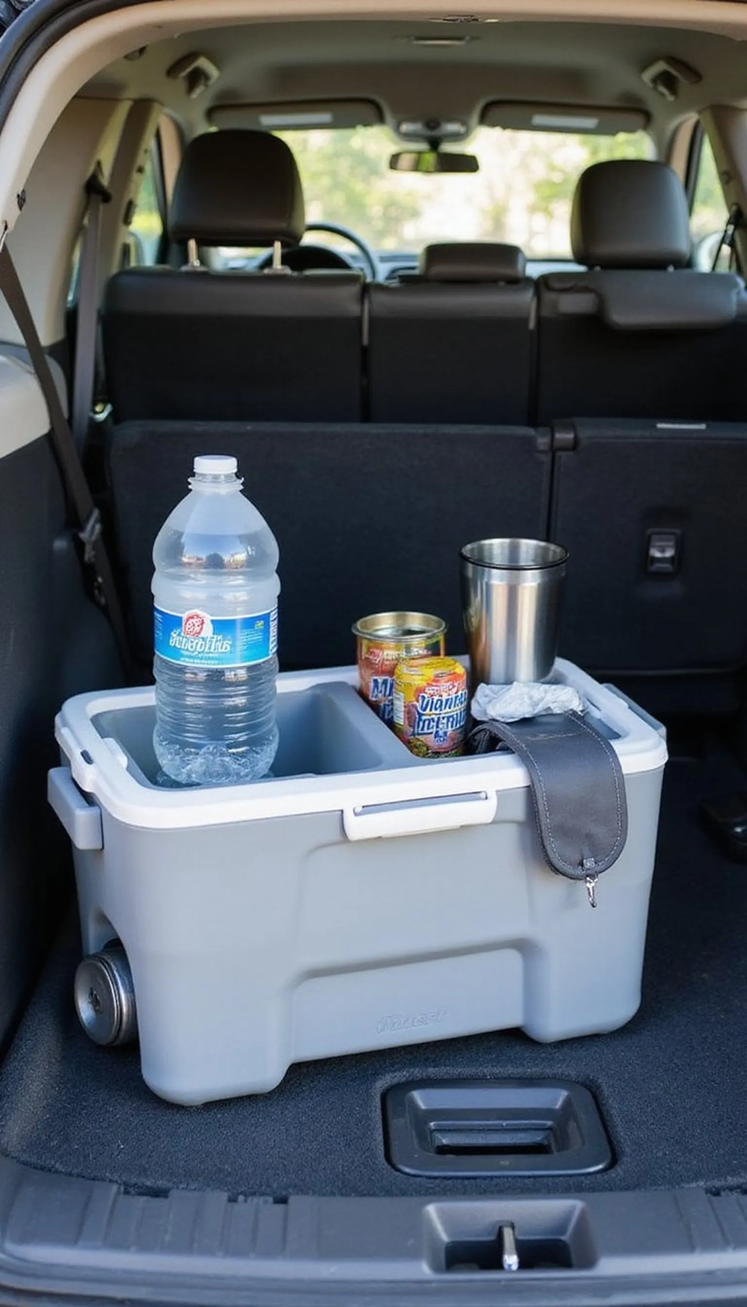 Organized trunk cooler for long road trips