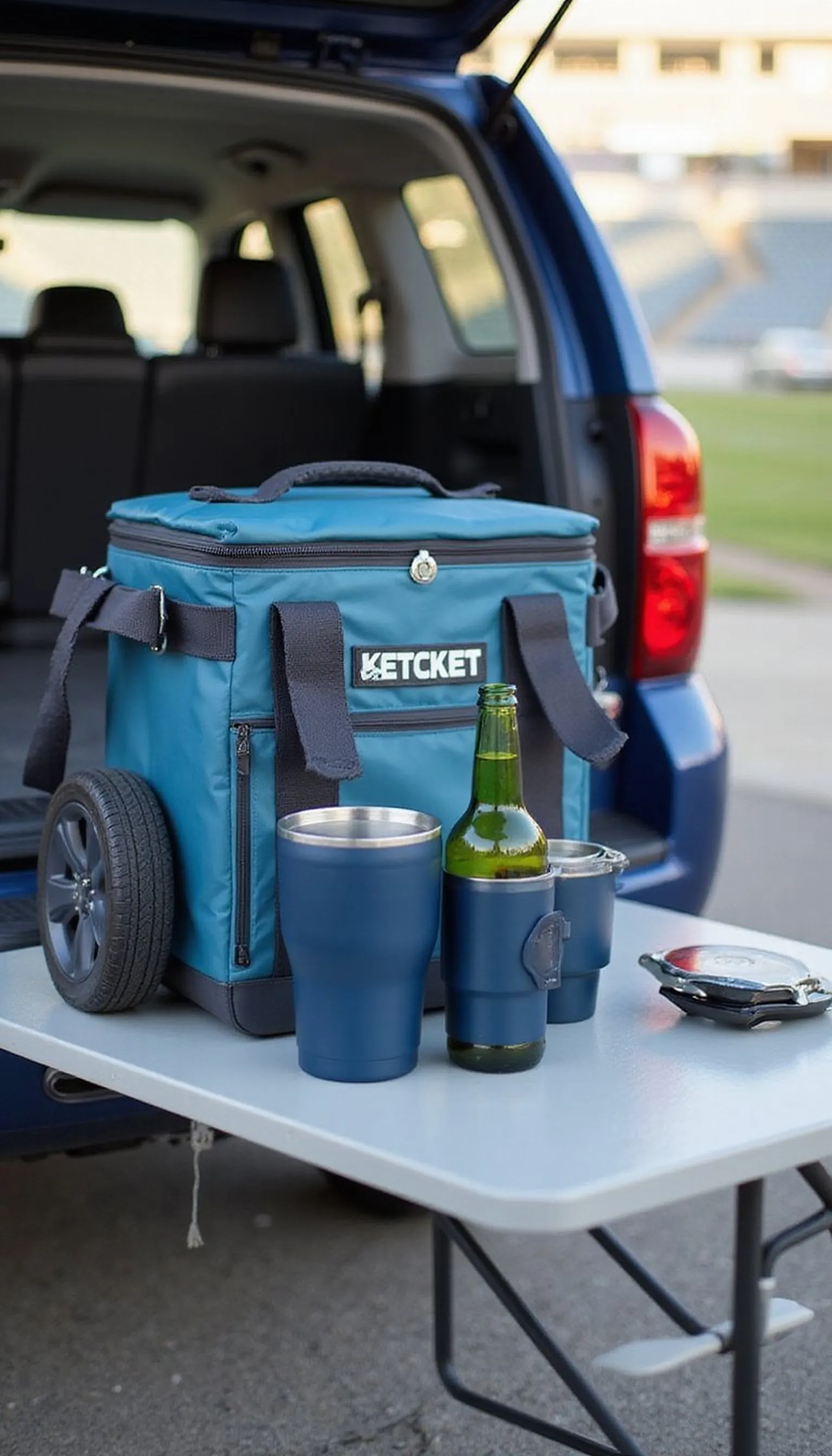 Tailgate cooler and snack station
