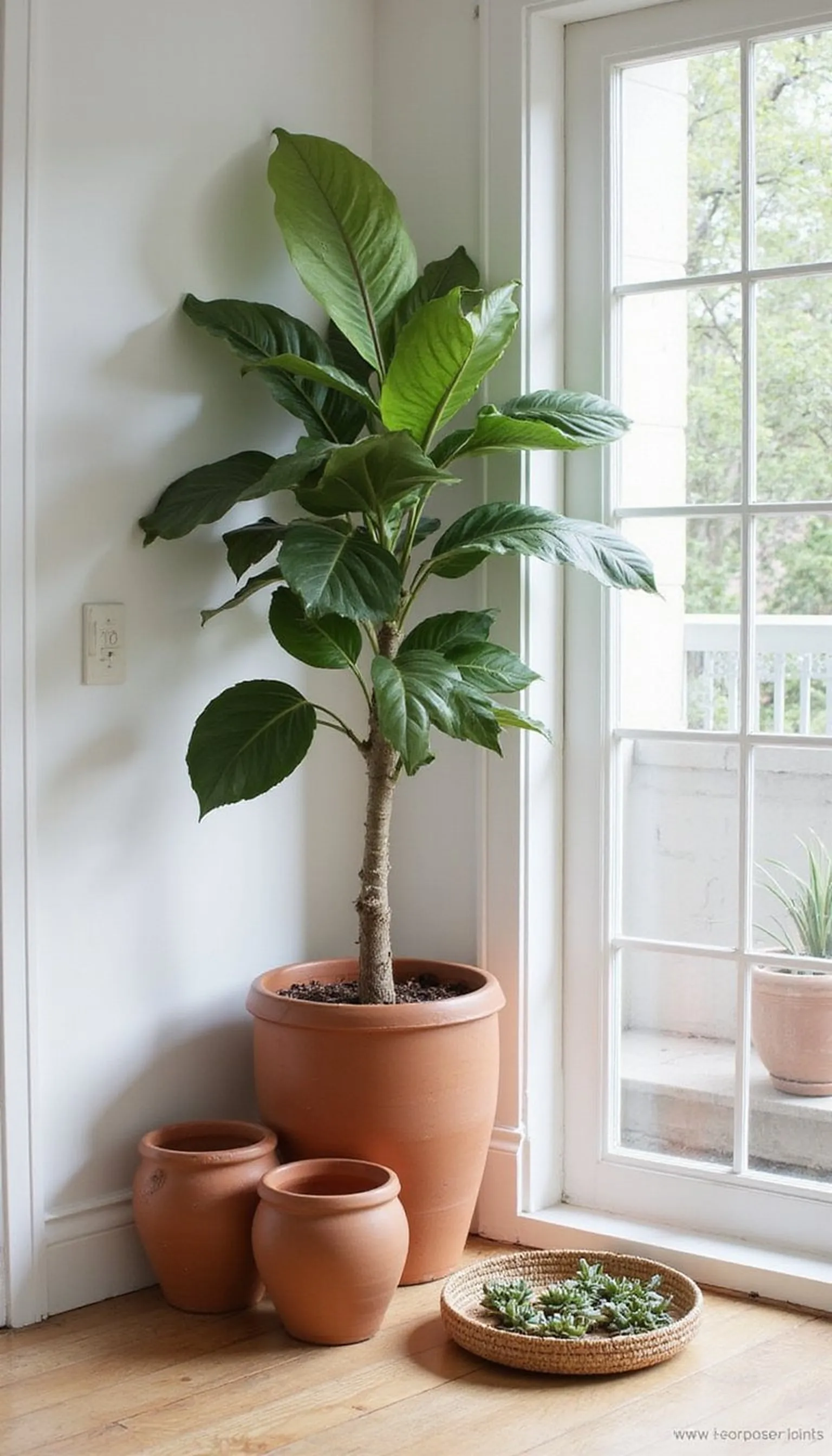 Terracotta pots and lush green accents