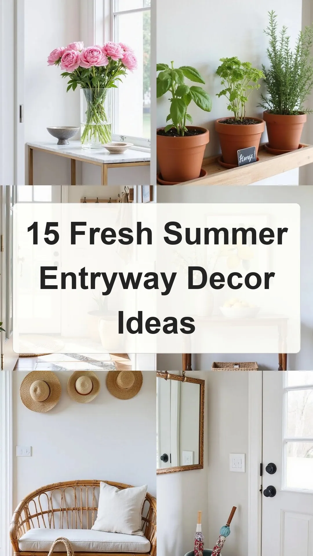 15 Fresh Summer Entryway Decor Ideas collage 1