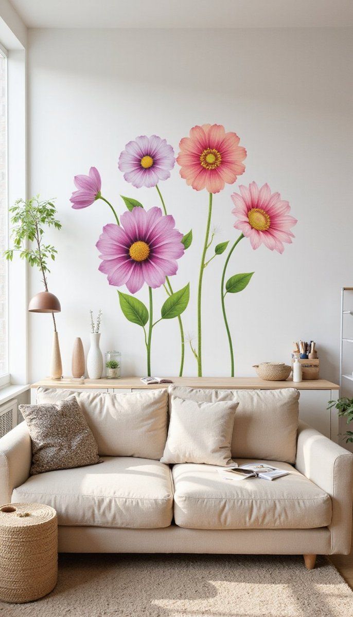 Fun and Artistic Floral Wall Stickers
