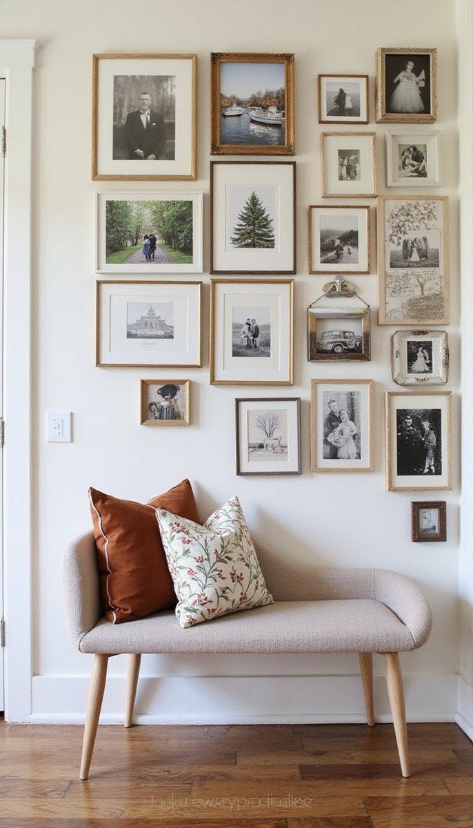 Gallery wall with personal touches