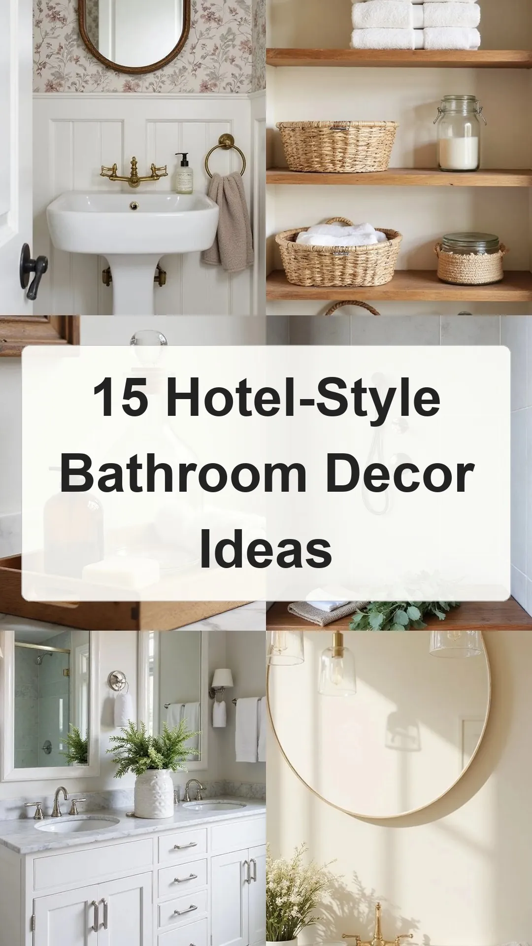 15 Hotel-Style Bathroom Decor Ideas collage 1